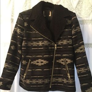 Aztec print warm and fuzzy jacket